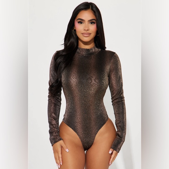 Jada Shimmer Bodysuit - Brown/combo - Picture 1 of 4